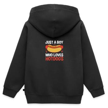 Hot Dog Imbiss - Kinder Premium Organic Zip Hoodie - Schwarz - Hinten - AI Model Kid Male (0cm)