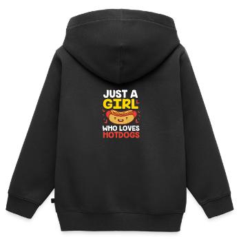 Hot Dog Imbiss - Kinder Premium Organic Zip Hoodie - Schwarz - Hinten - AI Model Kid Male (0cm)