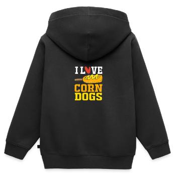 Hot Dog Imbiss - Kinder Premium Organic Zip Hoodie - Schwarz - Hinten - AI Model Kid Male (0cm)