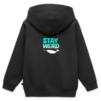 Narwal - Kinder Premium Organic Zip Hoodie - Schwarz - Hinten - AI Model Kid Male (0cm)