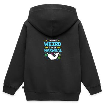 Narwhal - Kids Premium Organic Zip-up Hoodie - black - Back - AI Model Kid Male (0cm)