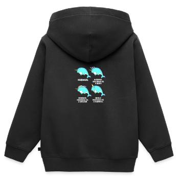 Narval - Sweat Premium à capuche zippé enfant bio - noir - Dos - AI Model Kid Male (0cm)