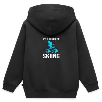 Ski Skiurlaub - Kinder Premium Organic Zip Hoodie - Schwarz - Hinten - AI Model Kid Male (0cm)