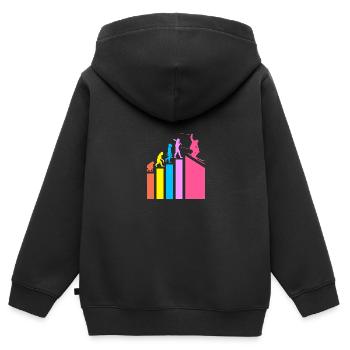 Ski Skiurlaub - Kinder Premium Organic Zip Hoodie - Schwarz - Hinten - AI Model Kid Male (0cm)