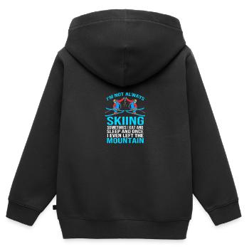 Ski Skiurlaub - Kinder Premium Organic Zip Hoodie - Schwarz - Hinten - AI Model Kid Male (0cm)