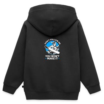 Snowboard Snowboard Vacances snowboard Snowboarders - Sweat Premium à capuche zippé enfant bio - noir - Dos - AI Model Kid Male (0cm)