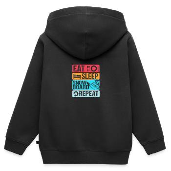 Snowboard Snowboard Vacances snowboard Snowboarders - Sweat Premium à capuche zippé enfant bio - noir - Dos - AI Model Kid Male (0cm)