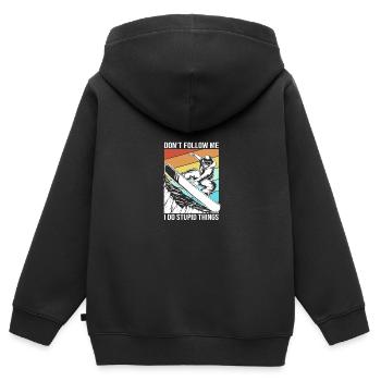 Snowboard Snowboard Vacances snowboard Snowboarders - Sweat Premium à capuche zippé enfant bio - noir - Dos - AI Model Kid Male (0cm)