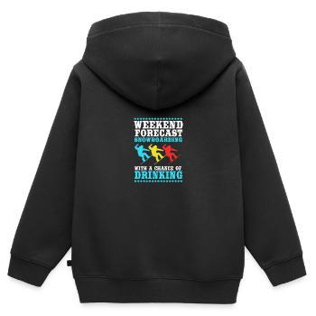 Snowboard Snowboard Vacances snowboard Snowboarders - Sweat Premium à capuche zippé enfant bio - noir - Dos - AI Model Kid Male (0cm)