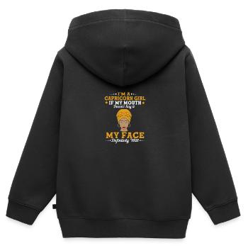 Sternzeichen Steinbock - Kinder Premium Organic Zip Hoodie - Schwarz - Hinten - AI Model Kid Male (0cm)