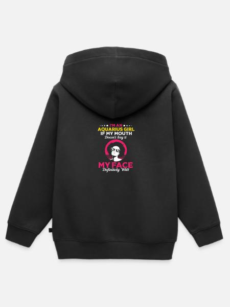 Sternzeichen Wassermann - Kinder Premium Organic Zip Hoodie - Schwarz
