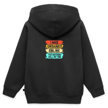 Pfarrer - Kinder Premium Organic Zip Hoodie - Schwarz - Hinten - AI Model Kid Male (0cm)