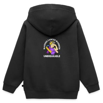 Blasenkrebs Krebs Blase - Kinder Premium Organic Zip Hoodie - Schwarz - Hinten - AI Model Kid Male (0cm)