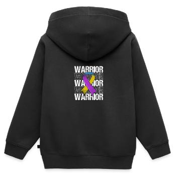 Blasenkrebs Krebs Blase - Kinder Premium Organic Zip Hoodie - Schwarz - Hinten - AI Model Kid Male (0cm)