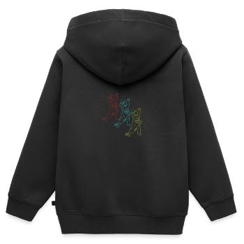 Valse Danse de couple - Sweat Premium à capuche zippé enfant bio - noir - Dos - AI Model Kid Male (0cm)
