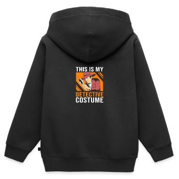 Détective - Sweat Premium à capuche zippé enfant bio - noir - Dos - AI Model Kid Male (0cm)