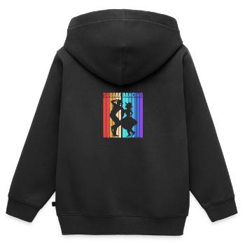 Square Dance - Kids Premium Organic Zip-up Hoodie - black - Back - AI Model Kid Male (0cm)
