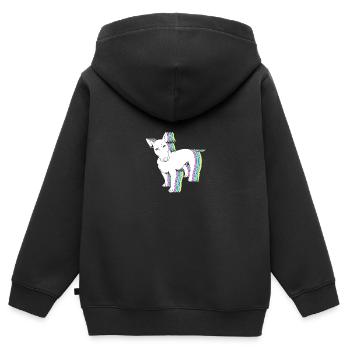 Bull terrier - Sweat Premium à capuche zippé enfant bio - noir - Dos - AI Model Kid Male (0cm)