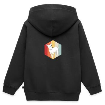 Bull terrier - Sweat Premium à capuche zippé enfant bio - noir - Dos - AI Model Kid Male (0cm)