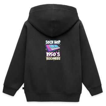 Chaussette Hop - Sweat Premium à capuche zippé enfant bio - noir - Dos - AI Model Kid Male (0cm)