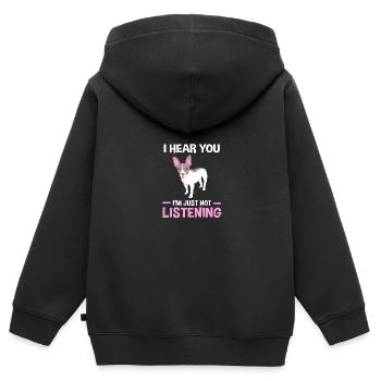 Rat Terrier - Kinder Premium Organic Zip Hoodie - Schwarz - Hinten - AI Model Kid Male (0cm)