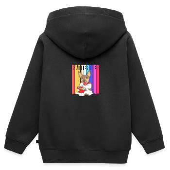 Rat Terrier - Kinder Premium Organic Zip Hoodie - Schwarz - Hinten - AI Model Kid Male (0cm)