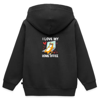 Remote home office - Kids Premium Organic Zip-up Hoodie - black - Back - AI Model Kid Male (0cm)