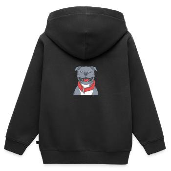 Staffordshire Bullterrier - Kinder Premium Organic Zip Hoodie - Schwarz - Hinten - AI Model Kid Male (0cm)