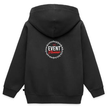 Event Planer - Kinder Premium Organic Zip Hoodie - Schwarz - Hinten - AI Model Kid Male (0cm)