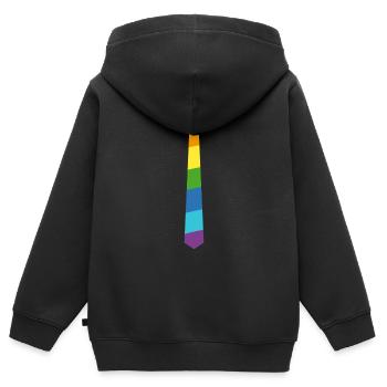 Rainbow Tie - Flag - Flag - Gay Pride - Kids Premium Organic Zip-up Hoodie - black - Back - AI Model Kid Male (0cm)