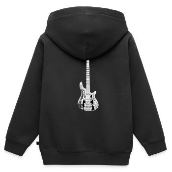 Basse - Sweat Premium à capuche zippé enfant bio - noir - Dos - AI Model Kid Male (0cm)