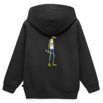 Zombie - Kinder Premium Organic Zip Hoodie - Schwarz - Hinten - AI Model Kid Male (0cm)