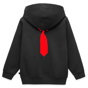 krawatte - Kinder Premium Organic Zip Hoodie - Schwarz - Hinten - AI Model Kid Male (0cm)