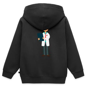 Arzt - Kinder Premium Organic Zip Hoodie - Schwarz - Hinten - AI Model Kid Male (0cm)