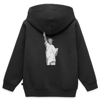 Freiheitsstatue - Kinder Premium Organic Zip Hoodie - Schwarz - Hinten - AI Model Kid Male (0cm)