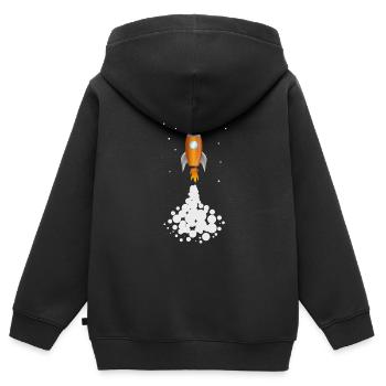 Fuse e - Kids Premium Organic Zip-up Hoodie - black - Back - AI Model Kid Male (0cm)
