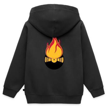dj party feiern club disko musik tanzen vinyl plat - Kinder Premium Organic Zip Hoodie - Schwarz - Hinten - AI Model Kid Male (0cm)
