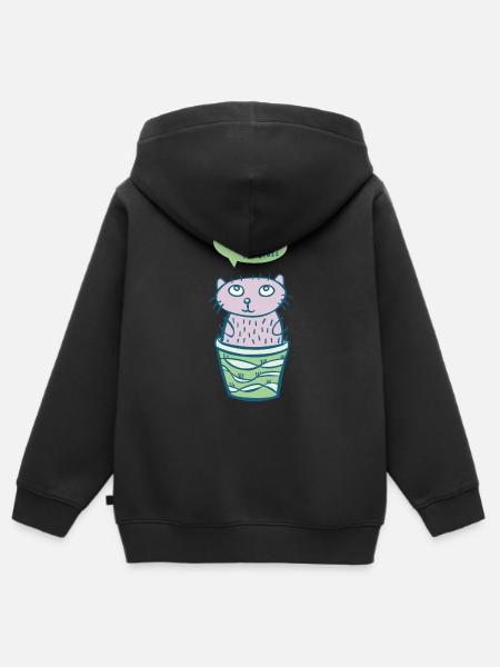 schoolcontest,cat,school - Kinder Premium Organic Zip Hoodie - Schwarz