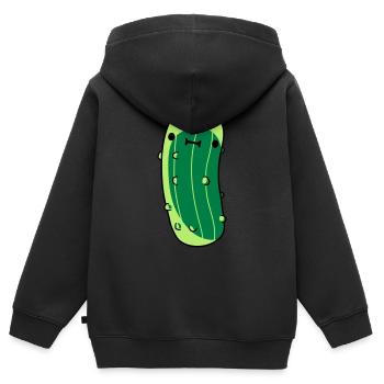 small cucumber with - Kids Premium Organic Zip-up Hoodie - black - Back - AI Model Kid Male (0cm)