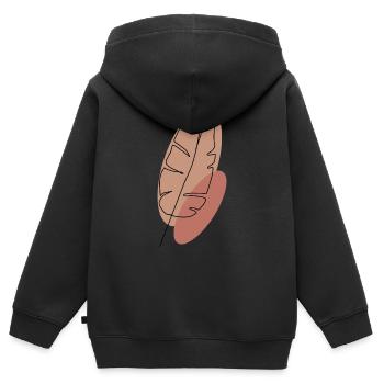 Feder - Kinder Premium Organic Zip Hoodie - Schwarz - Hinten - AI Model Kid Male (0cm)