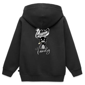 Vache d'herens, eringer, ich bin die Königin... - Kinder Premium Organic Zip Hoodie - Schwarz - Hinten - AI Model Kid Male (0cm)