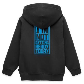 ne pas se préparer aujourd’hui - Sweat Premium à capuche zippé enfant bio - noir - Dos - AI Model Kid Male (0cm)