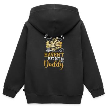 Alltag Helden Umhang Arbeit - Kinder Premium Organic Zip Hoodie - Schwarz - Hinten - AI Model Kid Male (0cm)