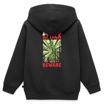 Comic Retro-Style Cartoon - Kinder Premium Organic Zip Hoodie - Schwarz - Hinten - AI Model Kid Male (0cm)