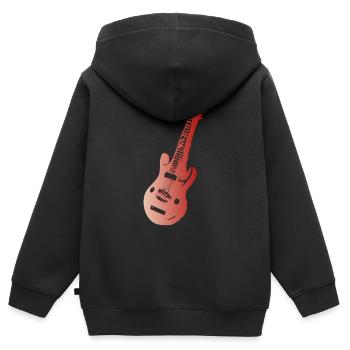 Rote E-Gitarre - Kinder Premium Organic Zip Hoodie - Schwarz - Hinten - AI Model Kid Male (0cm)