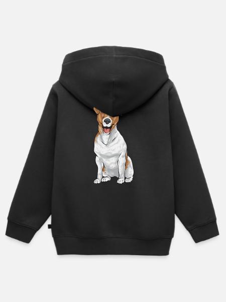 Jack Russell Terrier - Kinder Premium Organic Zip Hoodie - Schwarz