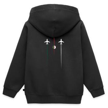 Algeria Airlines - Kinder Premium Organic Zip Hoodie - Schwarz - Hinten - AI Model Kid Male (0cm)