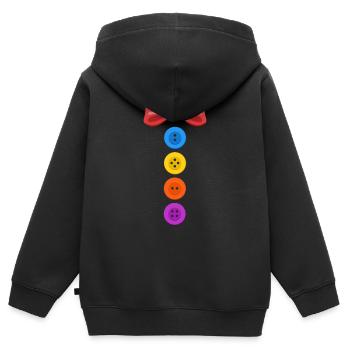 Ein lustiges Karneval Kostüm mit Knöpfen Karneval - Kinder Premium Organic Zip Hoodie - Schwarz - Hinten - AI Model Kid Male (0cm)