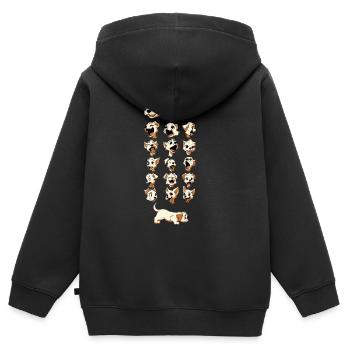 Doggy & Dog - Kids Premium Organic Zip-up Hoodie - black - Back - AI Model Kid Male (0cm)