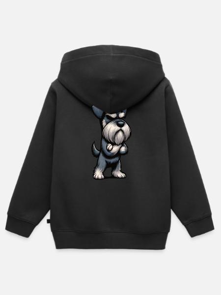 Schnauzer Riesenschnauzer Schnauzerbesitzer - Kinder Premium Organic Zip Hoodie - Schwarz